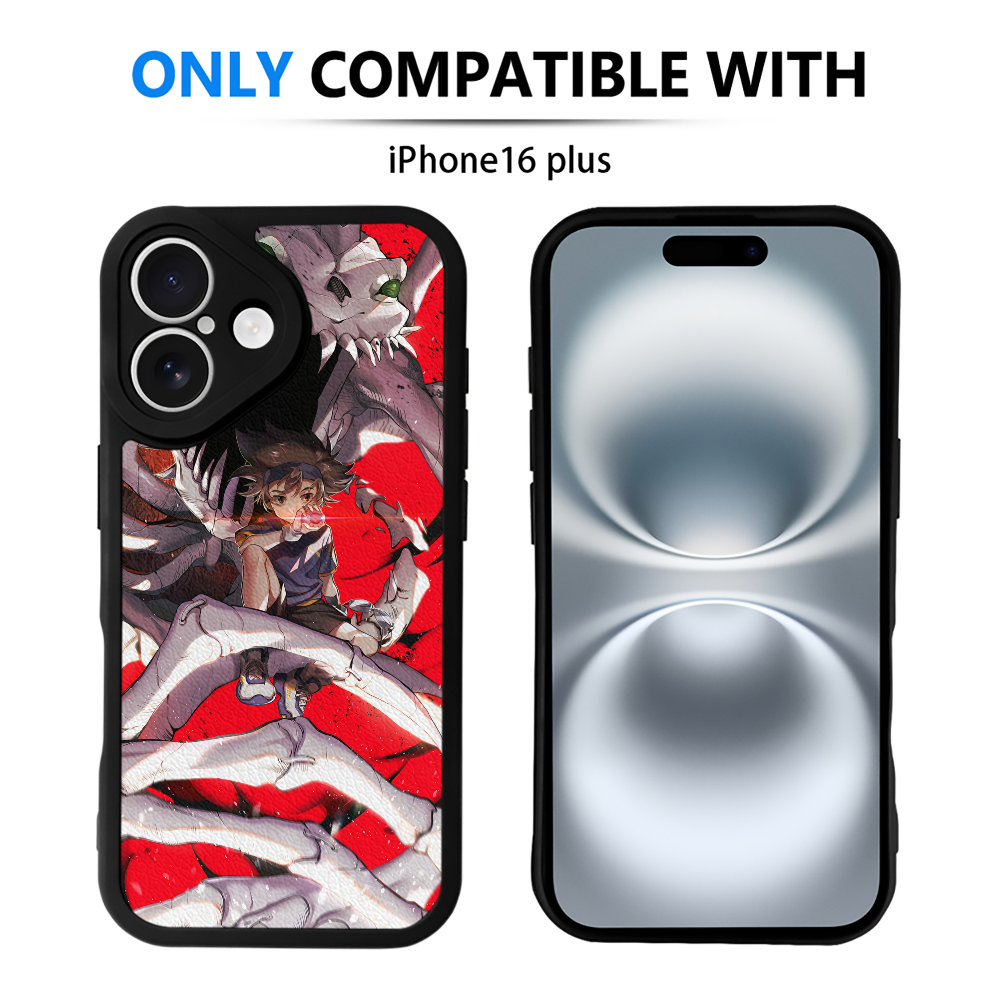 （画像用） Digimon デジタルモンスター/デジモン 【iPhone 16シリーズ対応】シリコンスマホケース（レザー調） 材質：シリコン